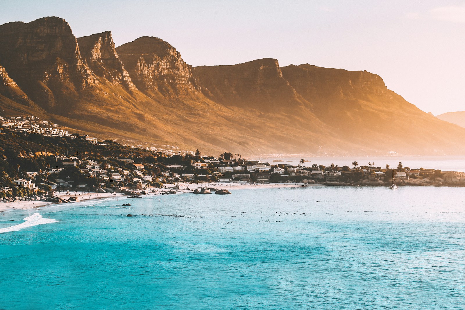 Scenic Cape coastline in warm evening light